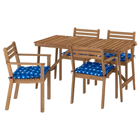 ASKHOLMEN table+4 chairs w armrests, outdoor