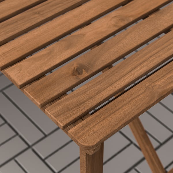 ASKHOLMEN - Folding table/4 chairs, garden, dark brown/Kuddarna light gray-beige,143x75 cm