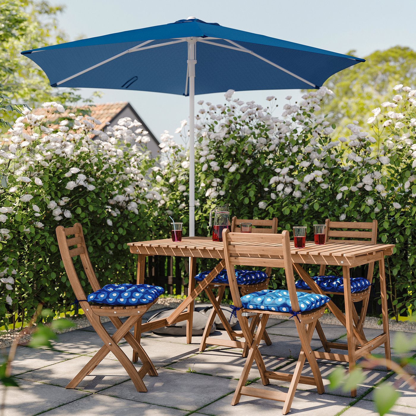 ASKHOLMEN table+4 folding chairs, outdoor
