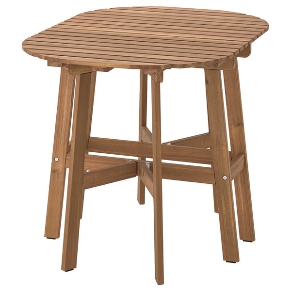 ASKHOLMEN gateleg table, outdoor, dark brown, 106x70 cm