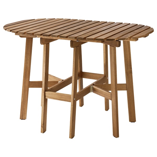 ASKHOLMEN gateleg table, outdoor, dark brown, 106x70 cm