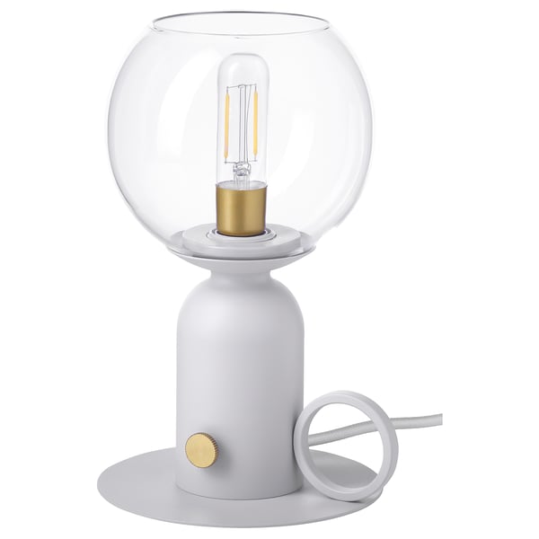 ÅSKMULLER table lamp, dimmable light grey, 24 cm
