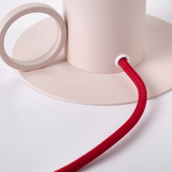ÅSKMULLER table lamp, dimmable light pink/red, 24 cm