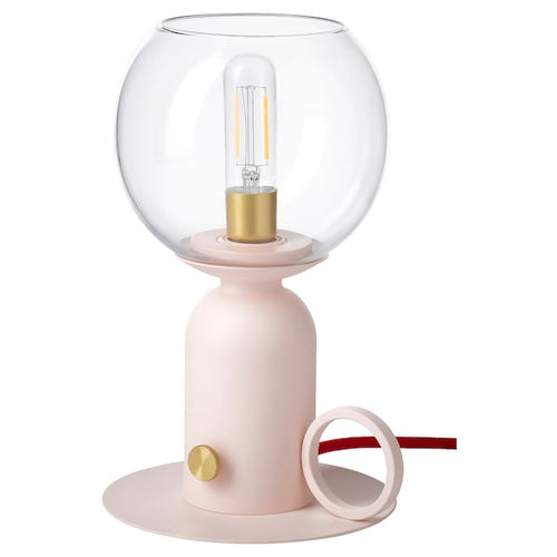 ÅSKMULLER - Table lamp, adjustable light intensity light pink/red,24 cm