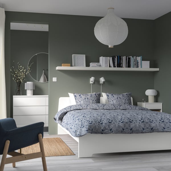 ASKVOLL Bed structure - white/Leirsund 160x200 cm