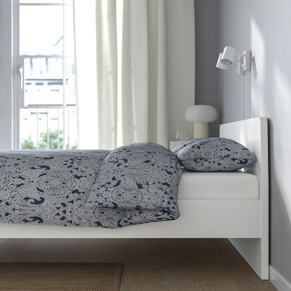 ASKVOLL Bed frame, white / Lindbåden,140x200 cm