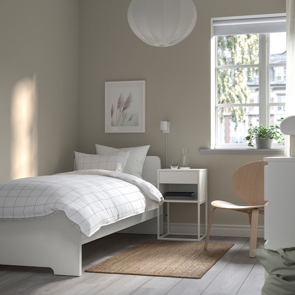 ASKVOLL Bed frame, white / Lindbåden,90x200 cm ,