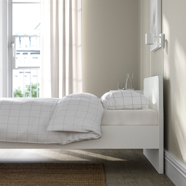 ASKVOLL Bed frame, white / Lindbåden,90x200 cm ,