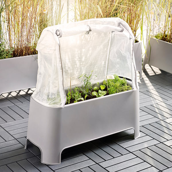 ASPAREN - Cover for planter, outdoor/transparent white, 83x51x31 cm