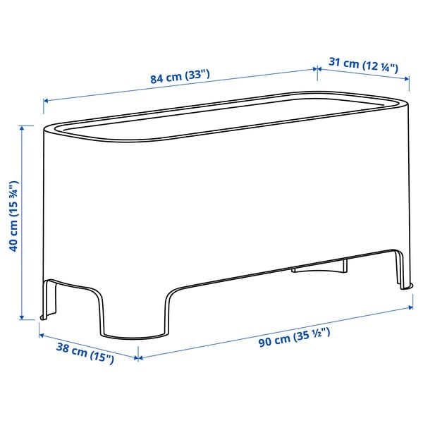 Ikea ASPAREN - Planter, gray outdoor,89x38 cm