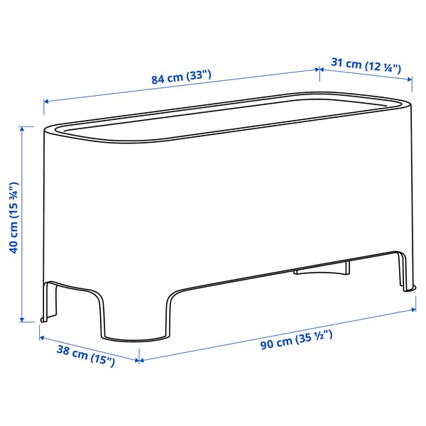 ASPAREN planter, grey outdoor, 89x38 cm