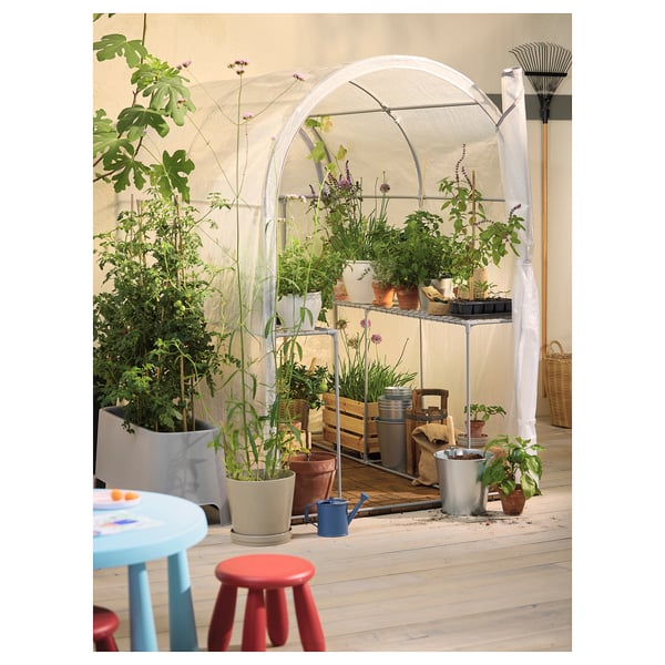 ASPAREN greenhouse, transparent white, 123x190x190 cm