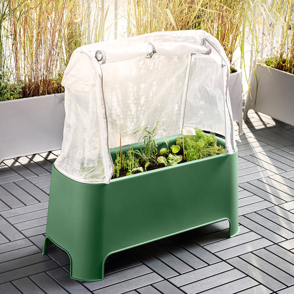 ASPAREN - ASPAREN Plant set, outdoor green/transparent white, 89x38x91 cm