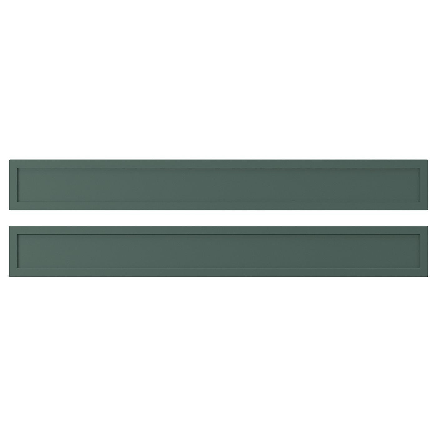 ASPUDDEN drawer front, dark grey-green, 80x10 cm, 2 pack