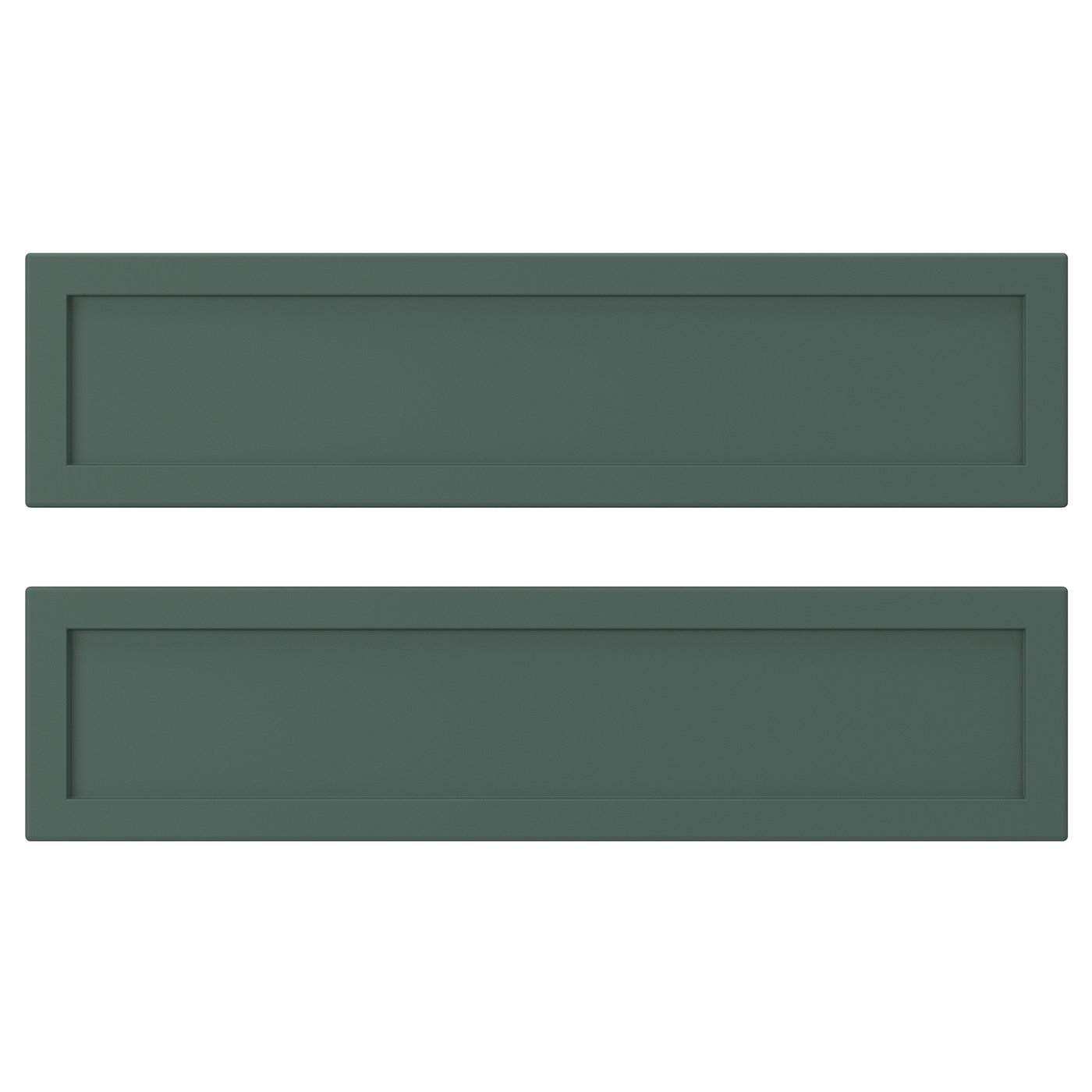 ASPUDDEN drawer front, dark grey-green, 40x10 cm, 2 pack