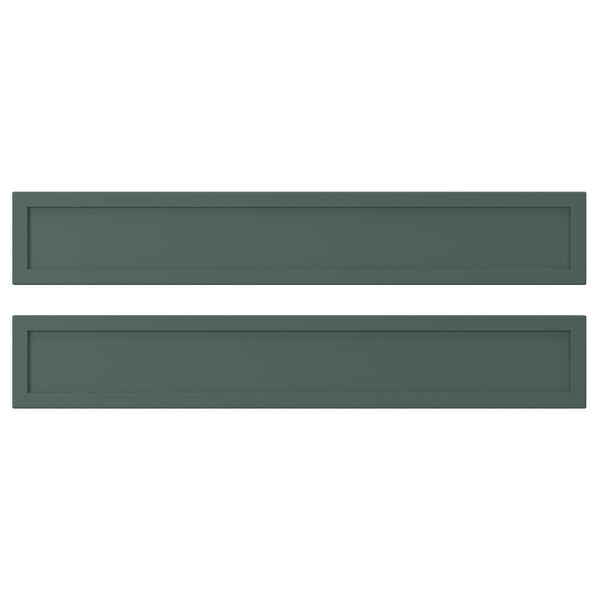 ASPUDDEN drawer front, dark grey-green, 60x9.7 cm, 2 pack
