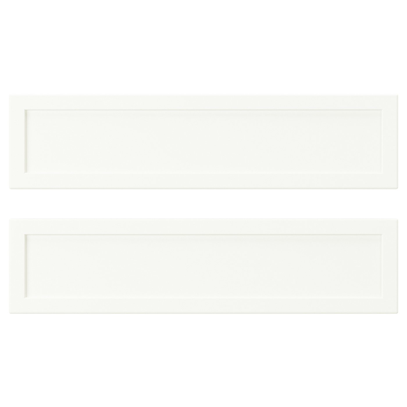ASPUDDEN drawer front, matt white, 40x10 cm, 2 pack