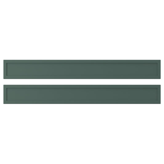 ASPUDDEN drawer front, dark grey-green, 80x10 cm, 2 pack