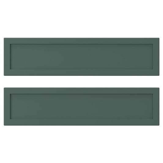 ASPUDDEN drawer front, dark grey-green, 40x10 cm, 2 pack