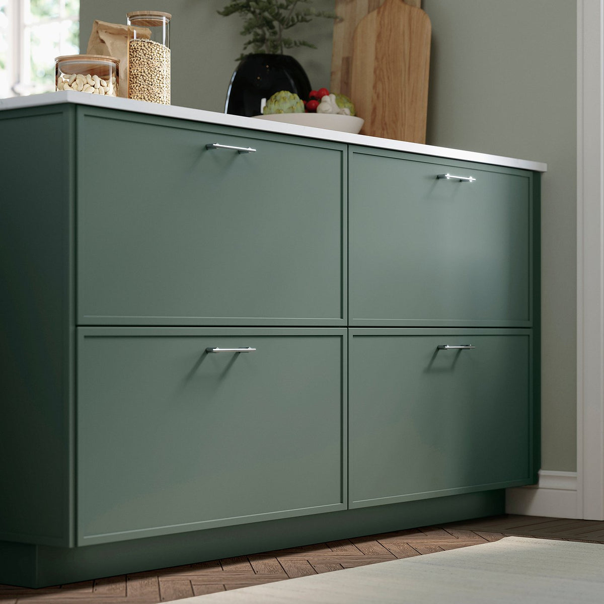 ASPUDDEN drawer front, dark grey-green, 40x10 cm, 2 pack