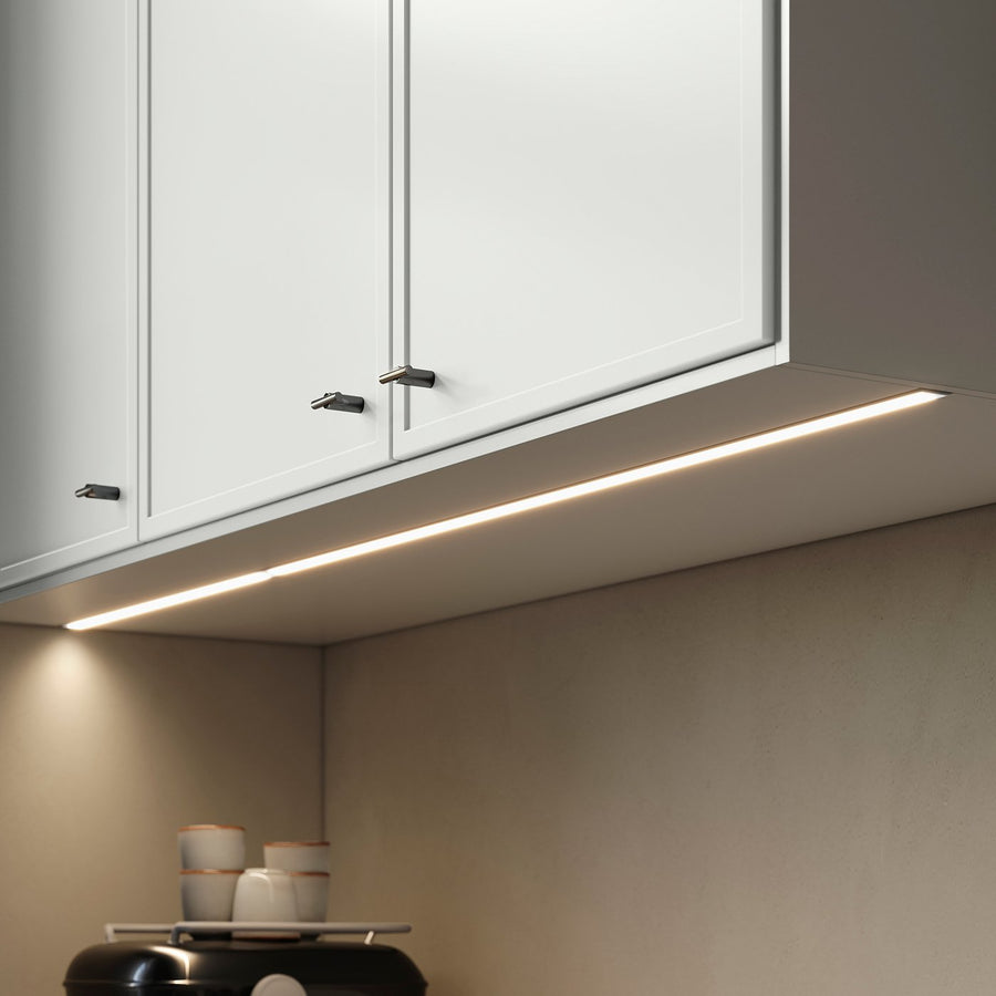 ASPUDDEN cover panel for lighting, light grey, 221 cm