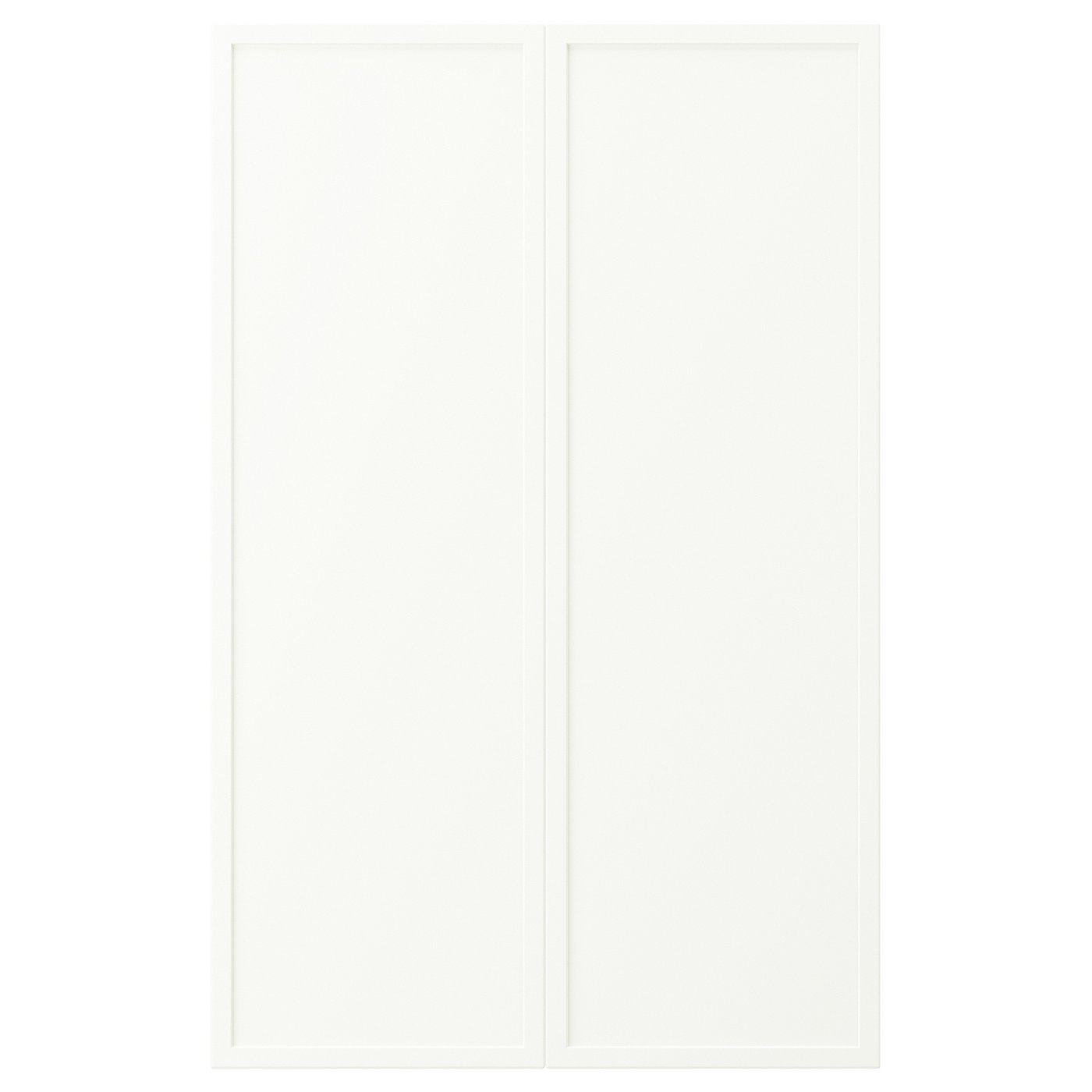 ASPUDDEN 2-p door f corner base cabinet set, matt white, 25x80 cm