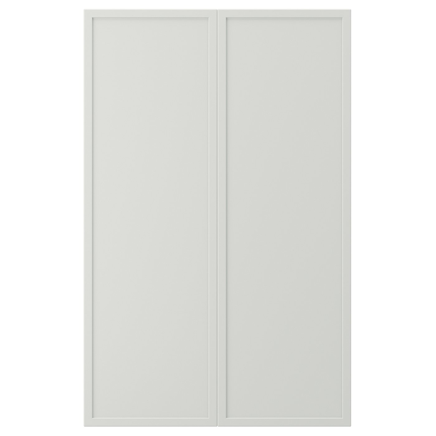 ASPUDDEN 2-p door f corner base cabinet set, light grey, 25x80 cm