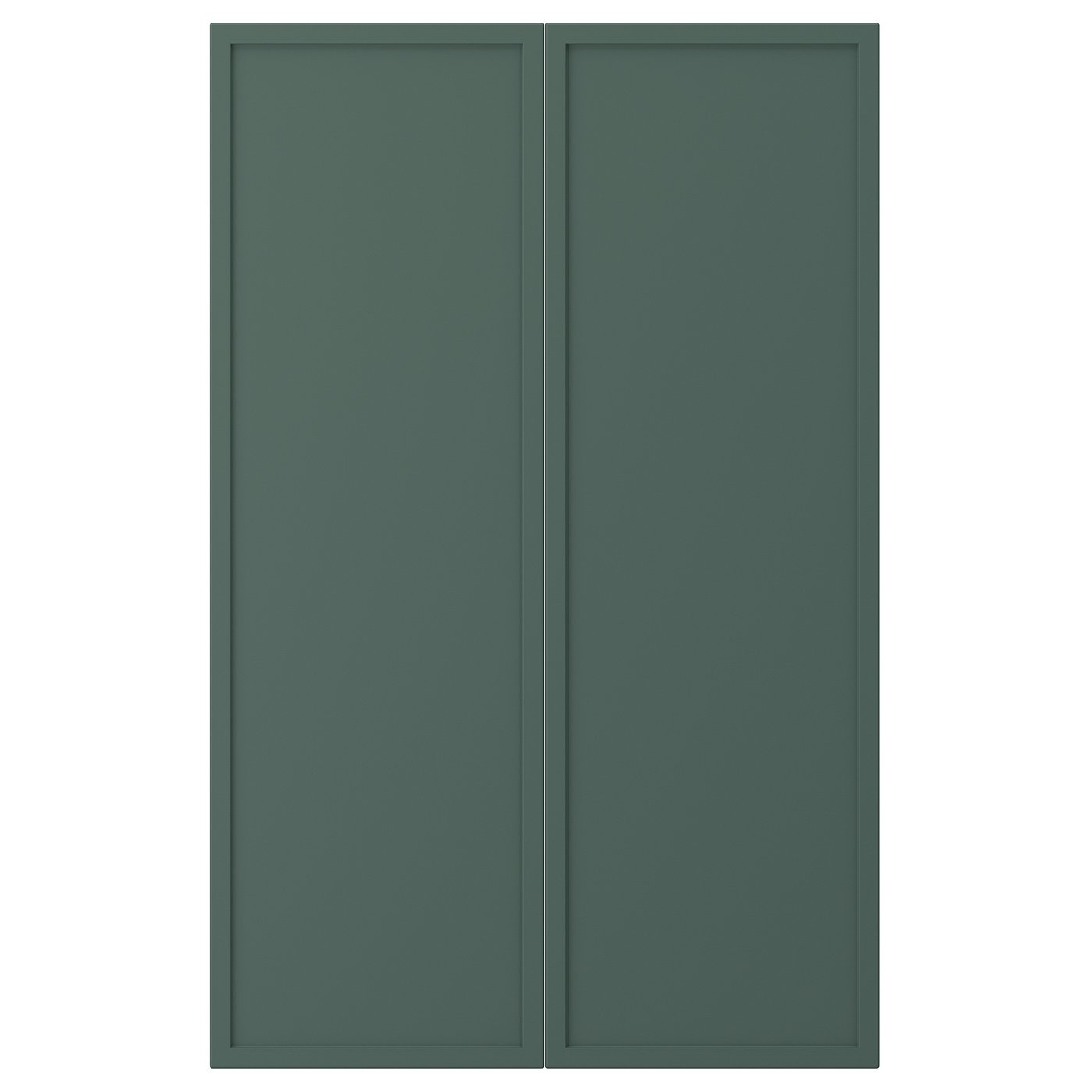 ASPUDDEN 2-p door f corner base cabinet set, dark grey-green, 25x80 cm
