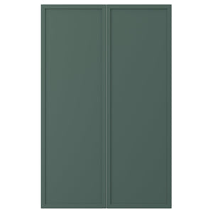 ASPUDDEN 2-p door f corner base cabinet set, dark grey-green, 25x80 cm
