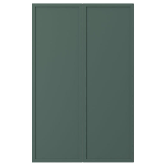 ASPUDDEN 2-p door f corner base cabinet set, dark grey-green, 25.0x79.7 cm
