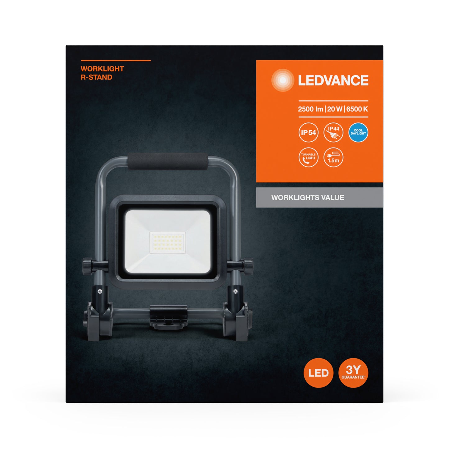 PORTABLE PROJECTOR ALUMINUM GRAY LED 50W COLD LIGHT IP65