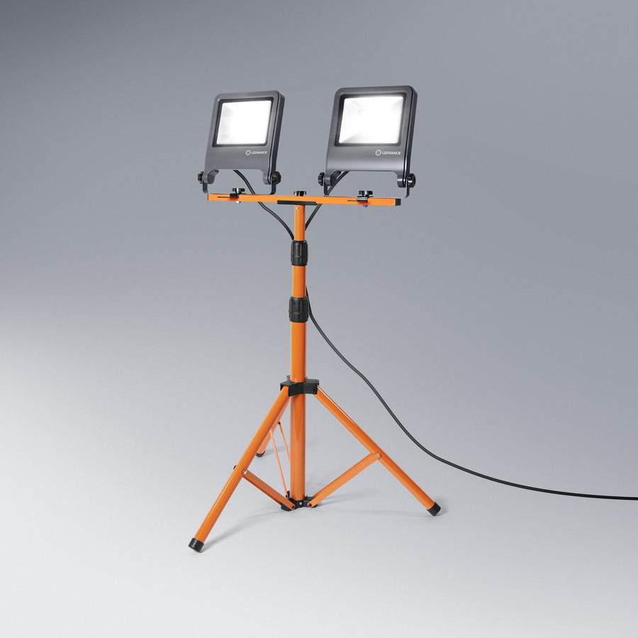 ALUMINUM TRIPOD PROJECTOR ORANGE LED 2X50W NATURAL LIGHT IP65