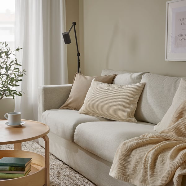 ÅSVEIG cushion cover, light beige, 40x58 cm