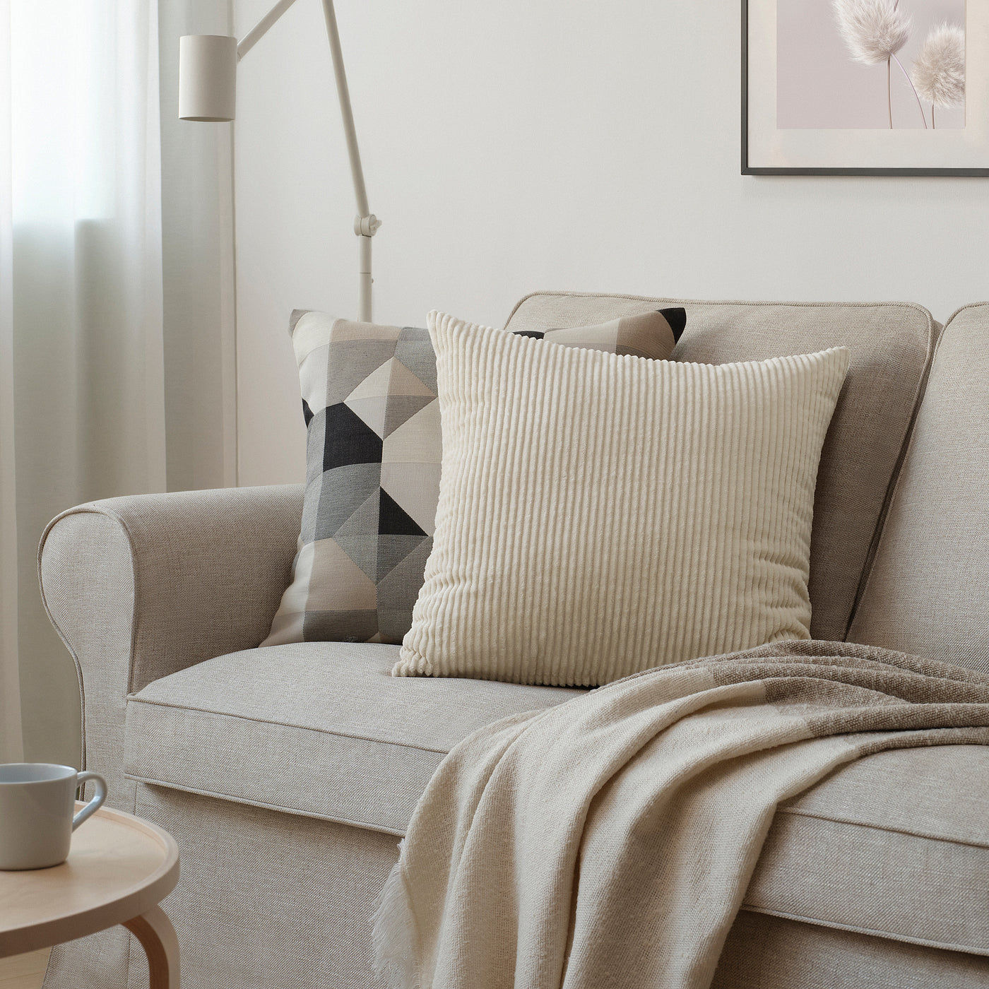 ÅSVEIG cushion cover, light beige, 50x50 cm