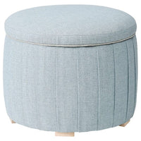 ÅTERLÖGA pouffe, with storage/Kilanda light blue, 48 cm