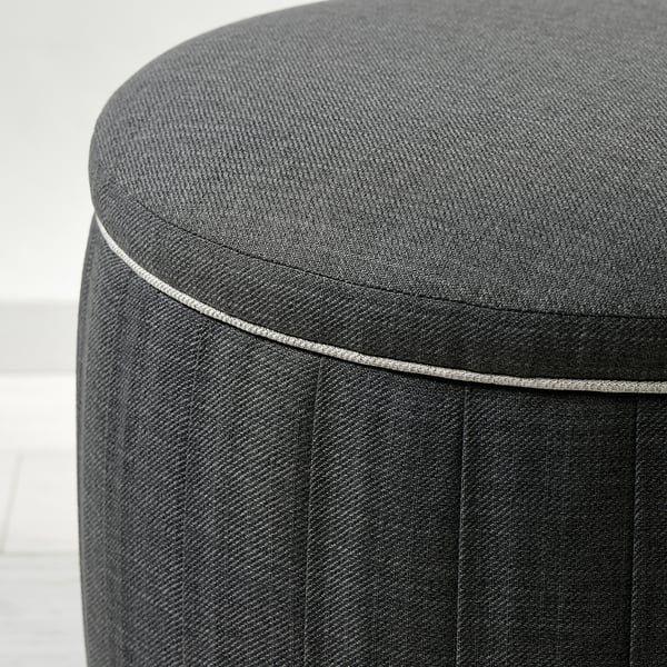 ÅTERLÖGA pouffe, with storage/Kilanda dark grey, 48 cm