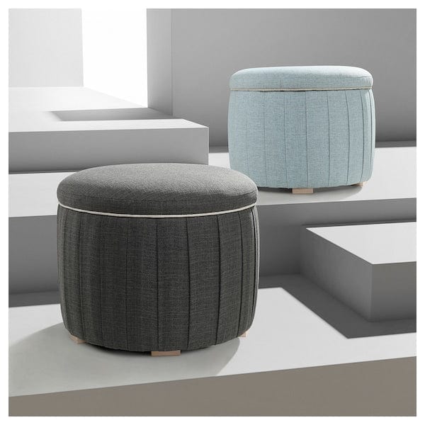 Ikea ÅTERLÖGA - Ottoman, with storage/Kilanda dark gray
