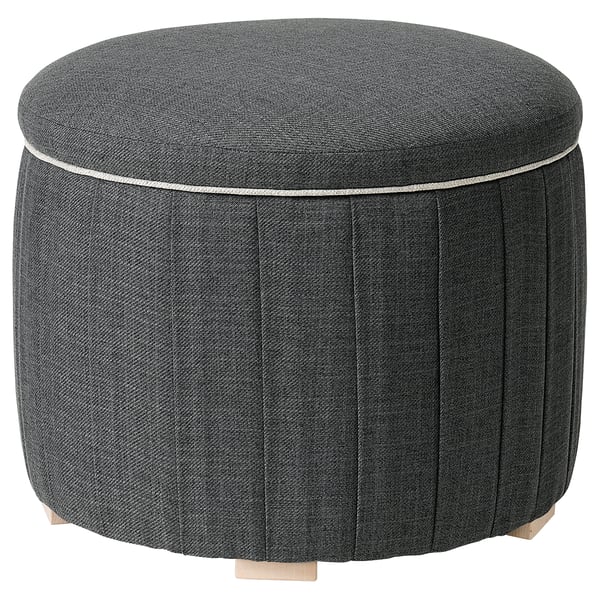 ÅTERLÖGA pouffe, with storage/Kilanda dark grey, 48 cm