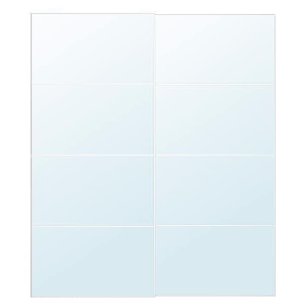 Ikea AULI - Pair of sliding doors, mirror glass, 200x236 cm