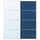 AULI / MEHAMN pair of sliding doors, aluminium mirror glass/double sided blue, 200x236 cm