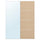 AULI / MEHAMN - AULI / MEHAMN Pair of sliding doors, aluminium mirror glass/double sided white stained oak effect, 150x201 cm
