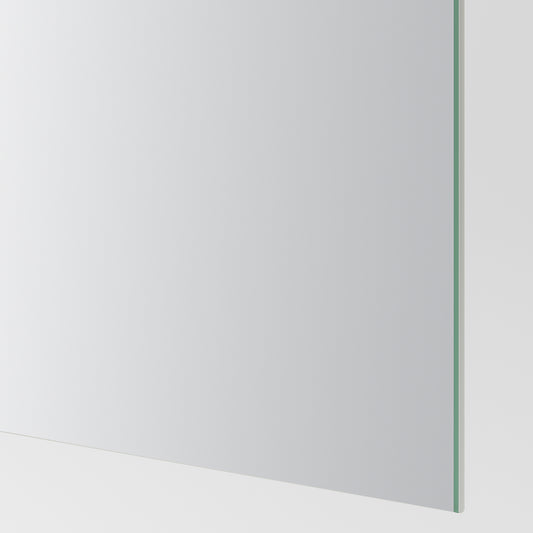 AULI / MEHAMN pair of sliding doors, aluminium mirror glass/double sided oak effect, 150x201 cm