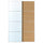 AULI / MEHAMN pair of sliding doors, aluminium mirror glass/double sided oak effect, 150x236 cm