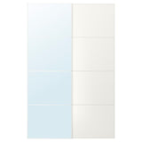 AULI / MEHAMN pair of sliding doors, white mirror glass/double sided white, 150x236 cm