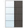 AULI / MEHAMN pair of sliding doors, black mirror glass/double sided dark grey, 150x236 cm