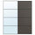 AULI / MEHAMN pair of sliding doors, black mirror glass/double sided dark grey, 200x236 cm