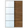 AULI / MEHAMN pair of sliding doors, black mirror glass/double sided walnut, 150x236 cm