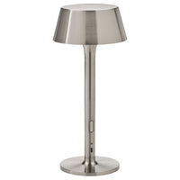 AVHÅLL LED portable lamp, battery-operated dimmable/nickel-plated outdoor, 29 cm