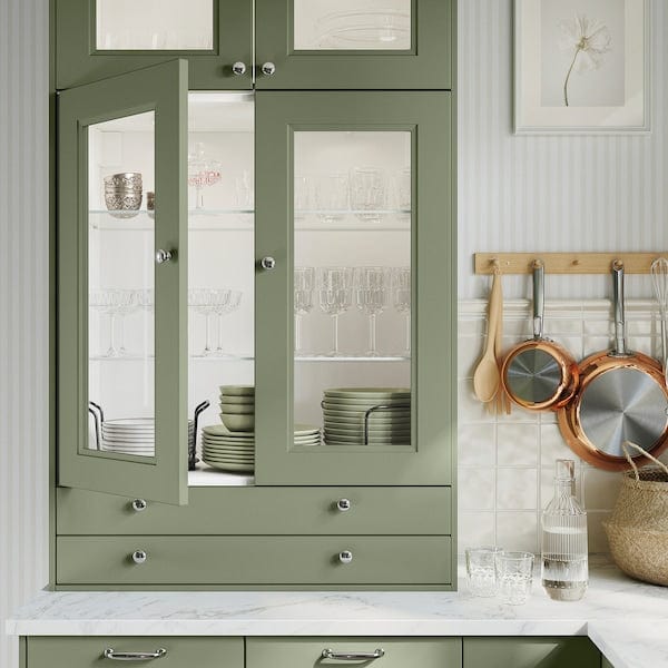 Ikea AXSTAD - Glass door, gray-green,30x80 cm