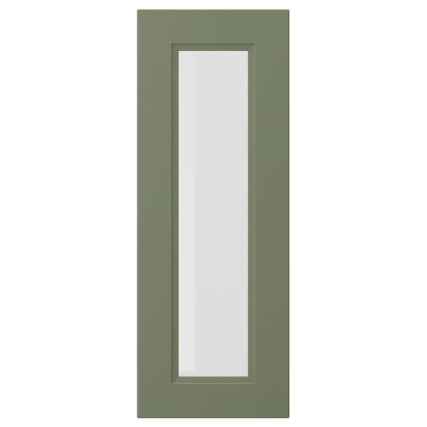 AXSTAD glass door, grey-green, 30x80 cm